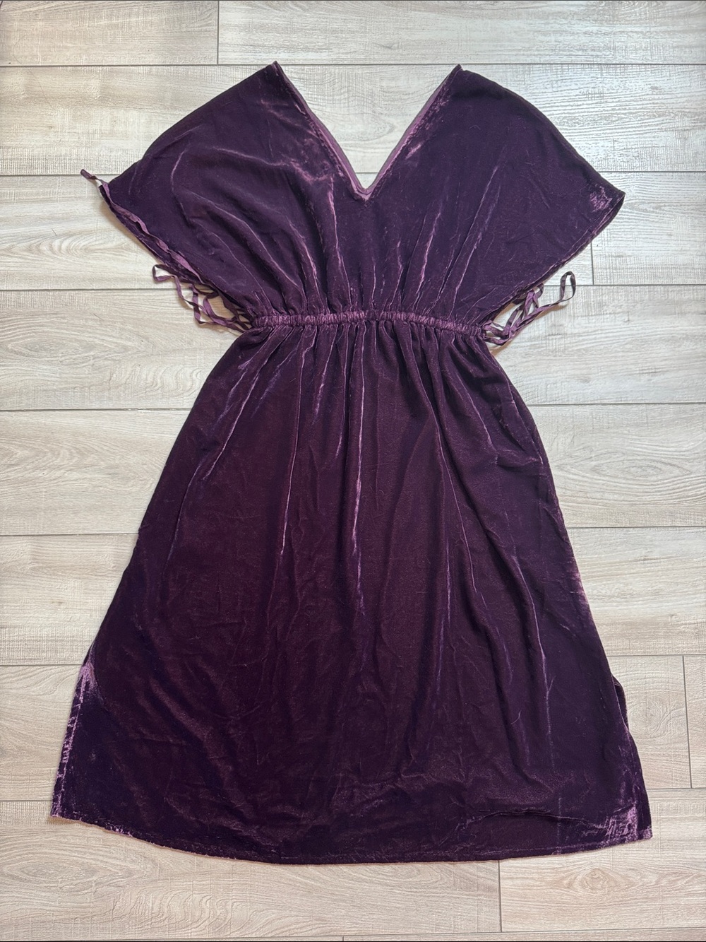 Velvet Mira Purple Midi Kaftan Dress World Market Whimsigoth Womens S/M